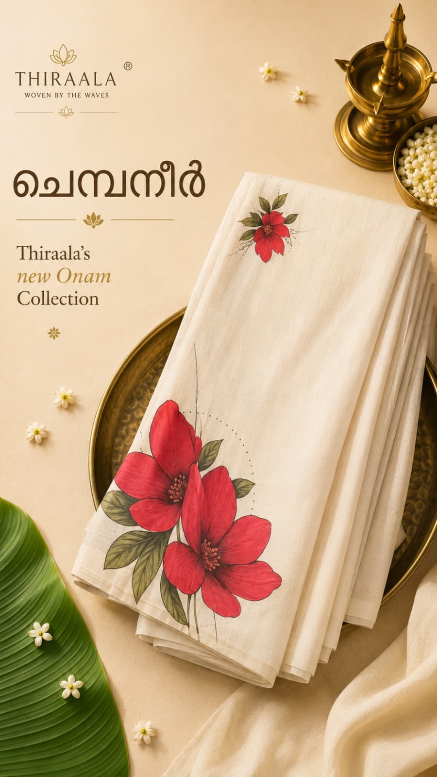 Folded Chemparuthi Saree